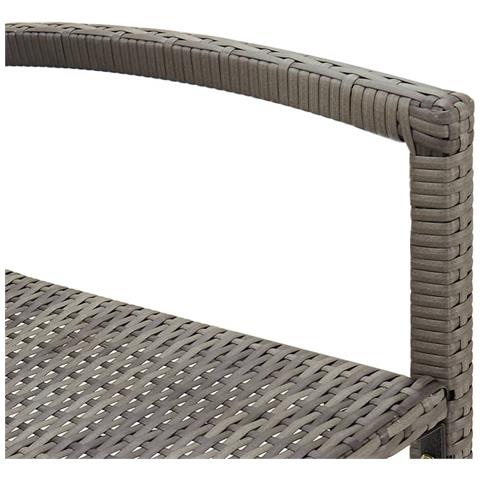 Set Bar Giardino 5pz Grigio Legno Massello Acacia e Polyrattan - Foto 9