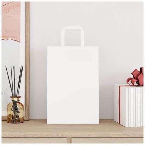 Sacchetti di Carta 250 pz con Manici Bianchi 21x11x31 cm - Foto 2