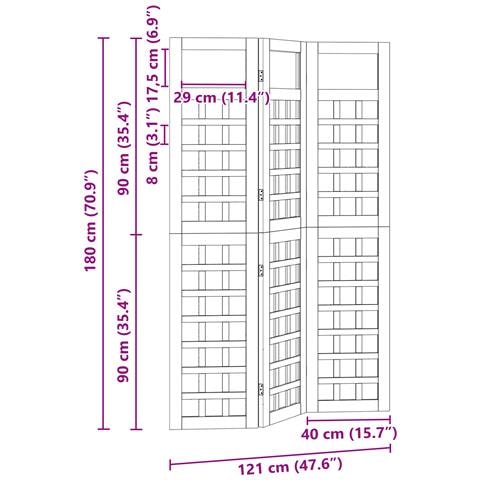 Schermo da esterno 120x180 cm Legno pino impregnato - Foto 8