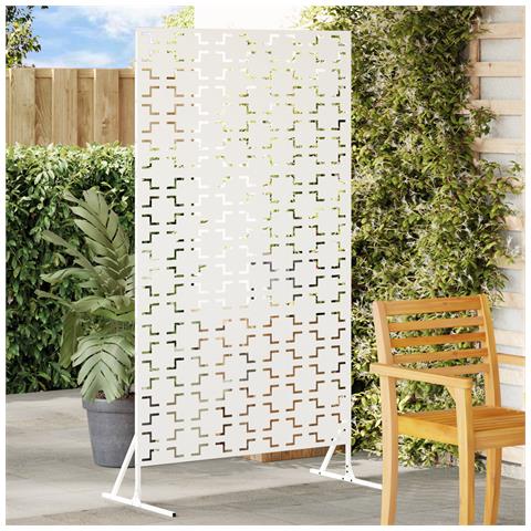 Pannello Per Recinzione Metallico Bianco Metallo Grande - Foto 2