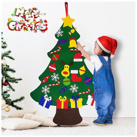 Albero Di Natale Con Ornamenti Rimovibili In Feltro Decorazione Natalizia Fai Da Te - Foto 7