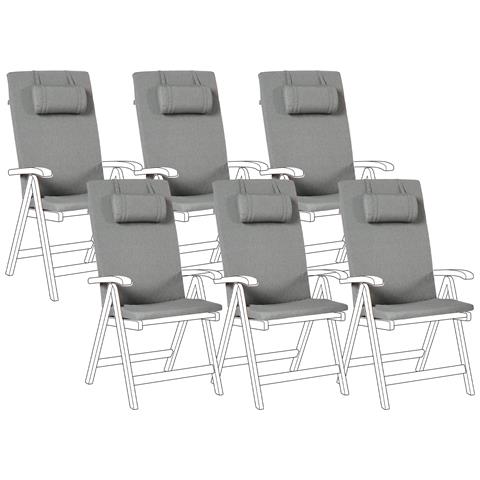 Set Di 6 Cuscini Schienale/seduta Java/amantea Premium 50 X 70 Cm Grigio Melange - Foto 2