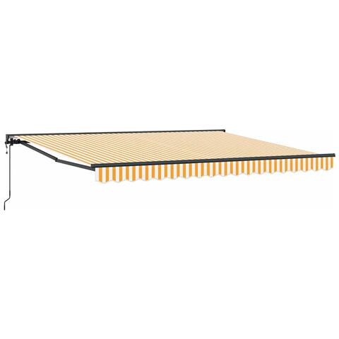 Tenda Retrattile Giallo e Bianco 400x300 cm Tessuto - Foto 1