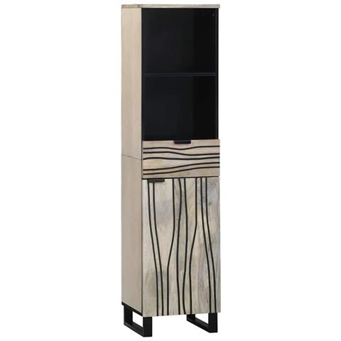 Mobile da Bagno con lo scaffale Marrone e Nero 38 x 33 x 160 cm - Foto 1