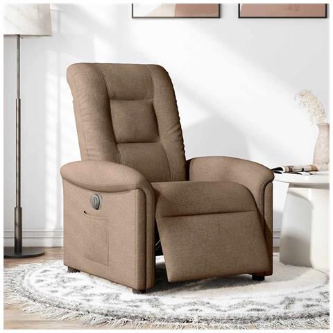 Poltrona Elettrica Reclinabile Marrone in Tessuto - Foto 2