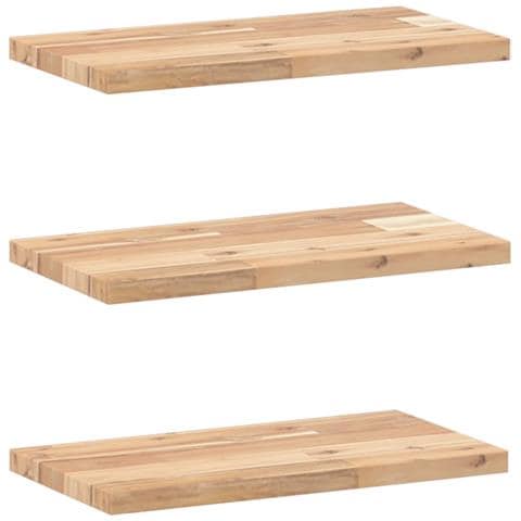 Mensole da Parete 3 pz 60x20x2 cm Legno Acacia Non Trattato - Foto 1