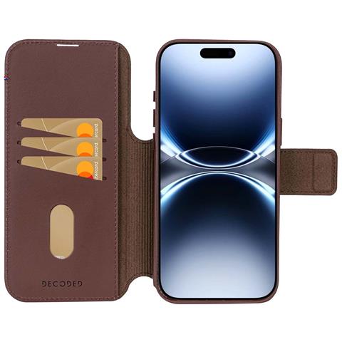 Custodia A Libro Per Iphone 17 Pro Max Magsafe In Pelle Con Cover Staccabile, Marrone - Foto 2