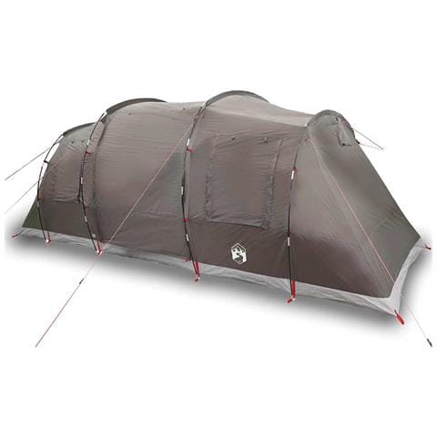 Tenda Familiare a Tunnel per 6 Persone Marrone Impermeabile - Foto 1