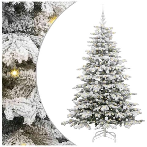 Albero di Natale Artificiale con Rami Pieghevoli Bianco 210 cm - Foto 1