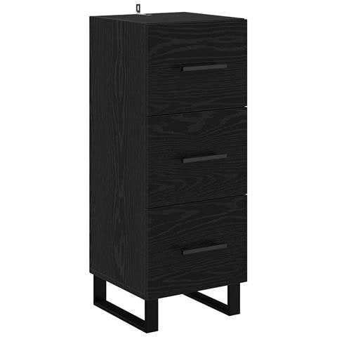 Credenza con cassetto Rovere Nero 34,5 x 34 x 90 cm - Foto 1