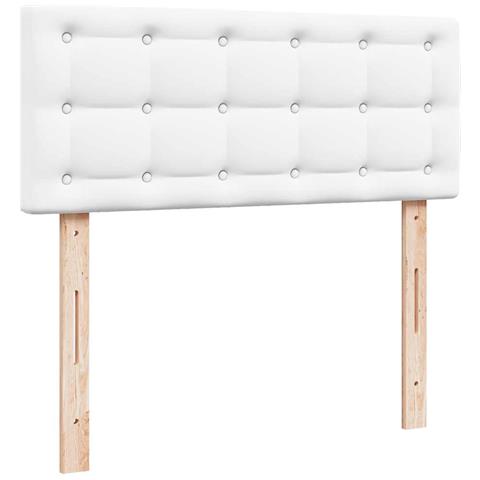Struttura Letto Pouf con Materasso Bianco 120x190 cm Similpelle - Foto 9