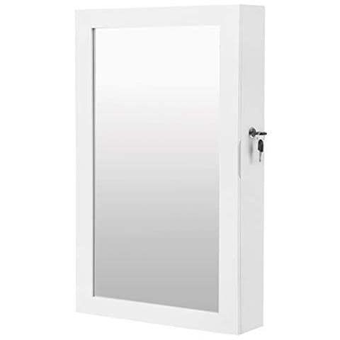 ARMADIETTO PORTAGIOIE CON SPECCHIO JBC51W da parete con interno in velluto bianco - Foto 1