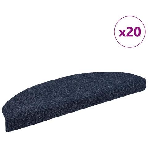 Tappetini per scale autoadesivi 20 pz 65x21x4 cm blu semicircolari grandi - Foto 1