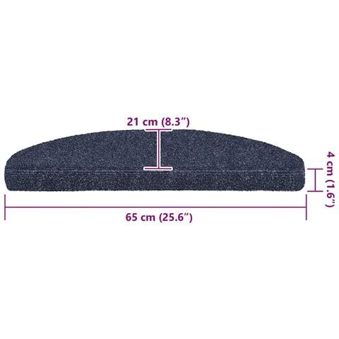Tappetini per scale autoadesivi 20 pz 65x21x4 cm blu semicircolari grandi - Foto 8