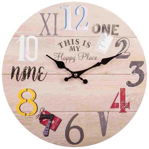 Orologio Da Parete In Legno Marrone D34x2h - Foto 1