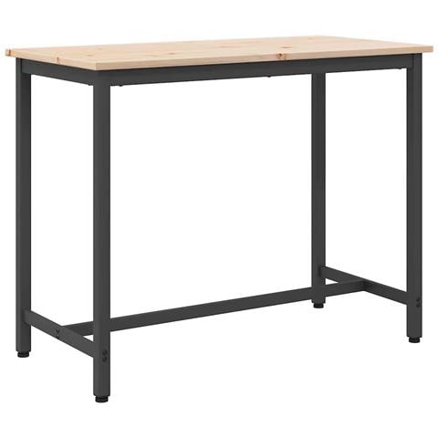 tavolo Naturale 100 x 50 x 77 cm Legno ingegnerizzato e acciaio - Foto 1