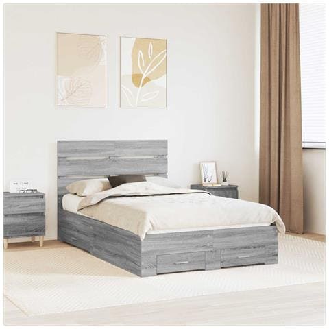 Struttura del letto con cassetto Grigio Sonoma 120 x 200 cm - Foto 2