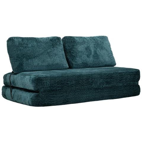Divano Letto Faster In Poliestere Petrolio — Si Apre A 213x150 Cm - Foto 1