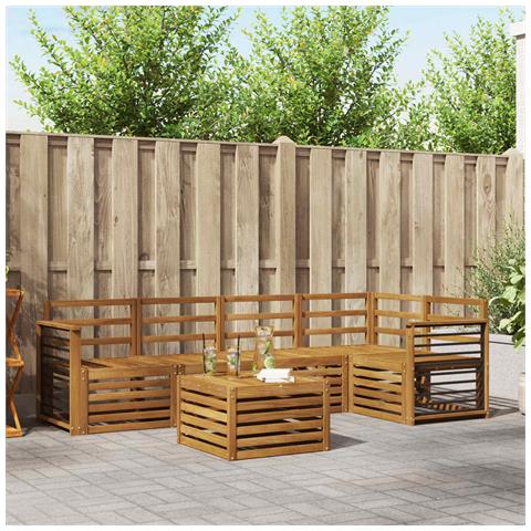 Set divani 6 pcs Naturale Legno di Acacia Massello - Foto 2