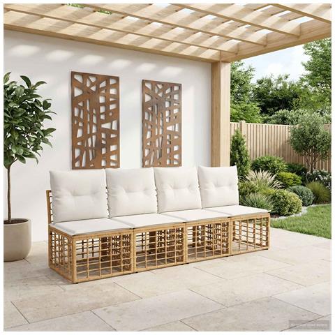 Divano da Giardino 4 Posti Senza Braccioli 4 pcs - Foto 2