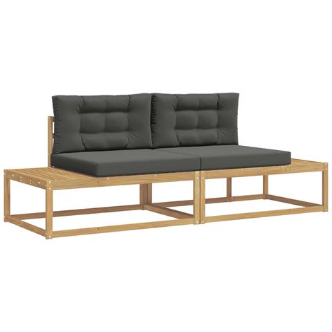 Set di divani da esterno Bianco 230,5 x 83 x 73 cm Poliestere - Foto 1