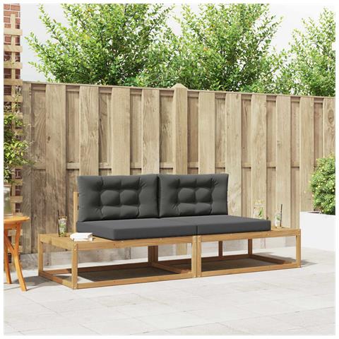 Set di divani da esterno Bianco 230,5 x 83 x 73 cm Poliestere - Foto 2