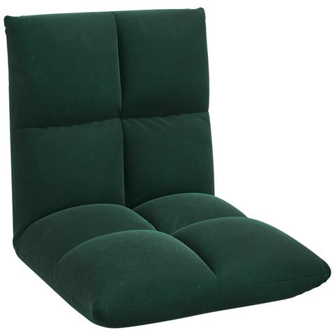 Sedia a pavimento regolabile Verde Scuro Velluto - Foto 1