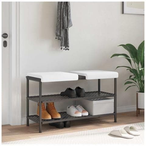 Cuscino per panchina 2 pz Tessuto Bianco Profondità 35 cm - Foto 2