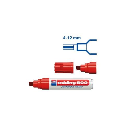 800 Marcatore Permanente P. Scalpello 4-12 mm Colore Rosso - Foto 2