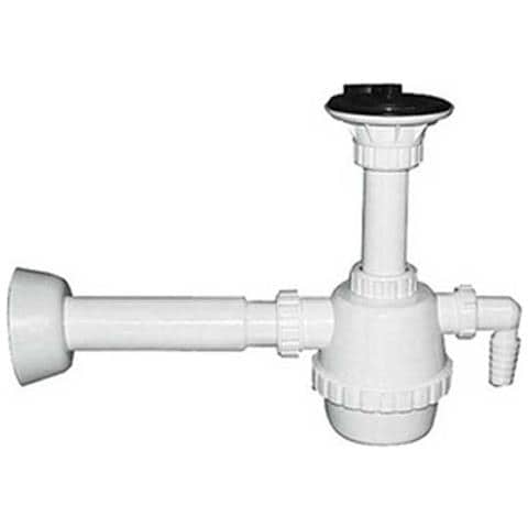 "SIFONE PVC UNA 1 VIA Con PILETTA E SCARICO LAVATRICE Con CANOTTO 1"" 1/4" - Foto 1