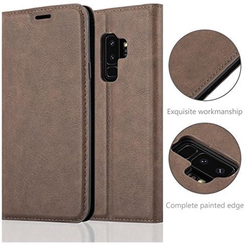 Custodia Compatibile Con Samsung Galaxy S9 Plus In Bruno Caffè - Coperchio Protettiva Con Chiusura Magnetica, Funzione Stand E Tasca Per Le Carte - Foto 2