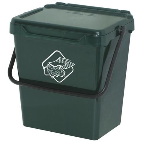 Pattumiera Different, Secchio, Per Raccolta Differenziata, Verde Scuro, Nero In Polipropilene, 40 X 30,5 X 39 Cm - Foto 1