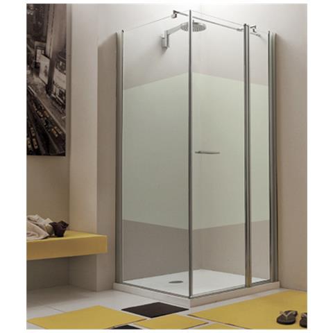 Mimosa 90x100 cm Box doccia cabina lusso angolare scorrevole vetro cristallo trasparente anticalcare 8mm
