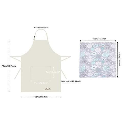Grembiule Da Cucina Impermeabile Regolabile Chef Grembiule Con Tasche Per La Casa Ristorante Artigianato Giardino Barbecue Scuola Coffee House Grembiule Per Donne Degli Uomini (1x Grembiule Asciugamano 1 X Cucina)  - Foto 2