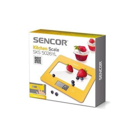 Bilancia Digitale da Cucina con Superficie in Vetro Portata 5 Kg Colore Giallo - Foto 2