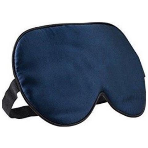 Mascherina Per Dormire 100% Seta Blu Scuro - Foto 1
