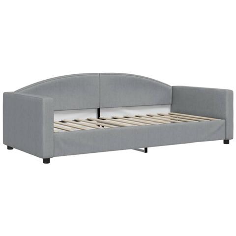 Divano Letto Estraibile Materassi Grigio Chiaro 90x200 Tessuto - Foto 2