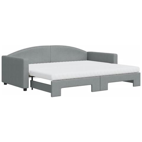 Divano Letto Estraibile Materassi Grigio Chiaro 90x200 Tessuto - Foto 1