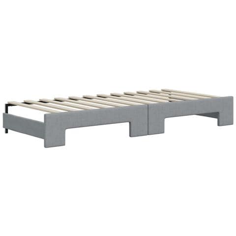 Divano Letto Estraibile Materassi Grigio Chiaro 90x200 Tessuto - Foto 9