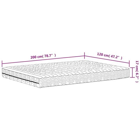 Materasso in Schiuma Bianco 120x200 cm Durezza H2 H3 - Foto 9