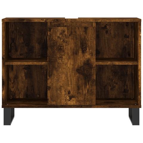 Armadietto Bagno Rovere Fumo 80x33x60 Cm In Legno Multistrato - Foto 2