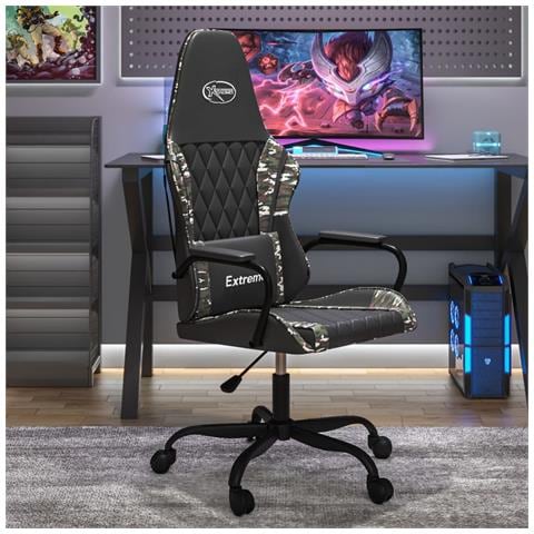 Sedia Da Gaming Nero E Mimetico In Similpelle - Foto 12