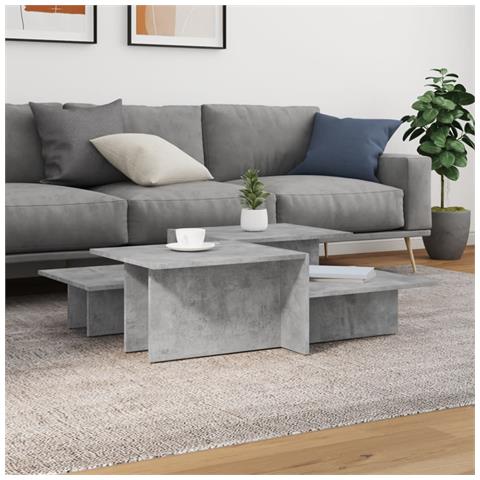 Tavolini Da Salotto 2 Pz Grigio Cemento In Legno Multistrato - Foto 1