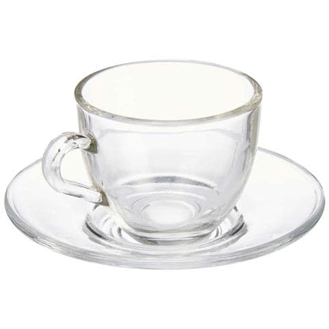Tazza Con Piatto Trasparente Vetro 85 Ml (6 Unità) - Foto 4