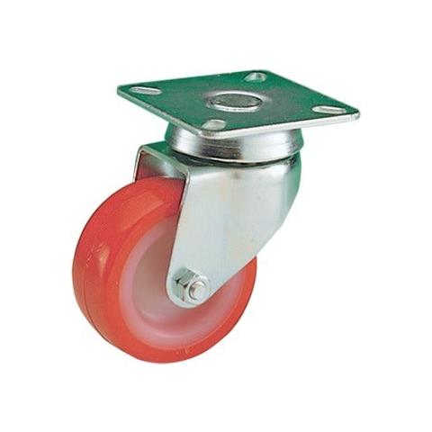 Ruota A Forcella In Poliuretano Con Piastra In Acciaio Ruotante - Ø50 Mm - Foto 1