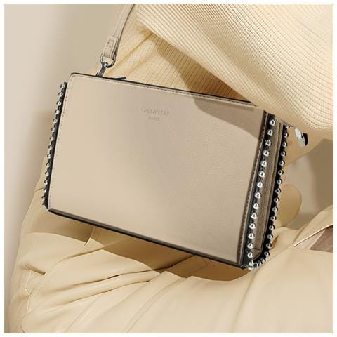 Borsa A Tracolla Lovely Con Borchie, Beige - Foto 2