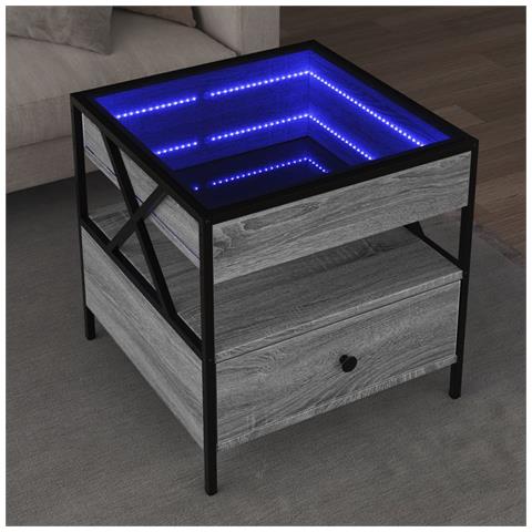 Tavolino Da Salotto Con Led Infinity Grigio Sonoma 50x50x51 Cm - Foto 1