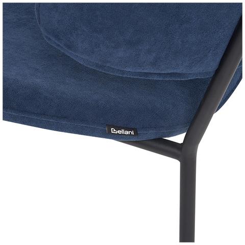 Sedia Da Pranzo Set Di 2 Tessuto Blu Scuro Kiana - Foto 8