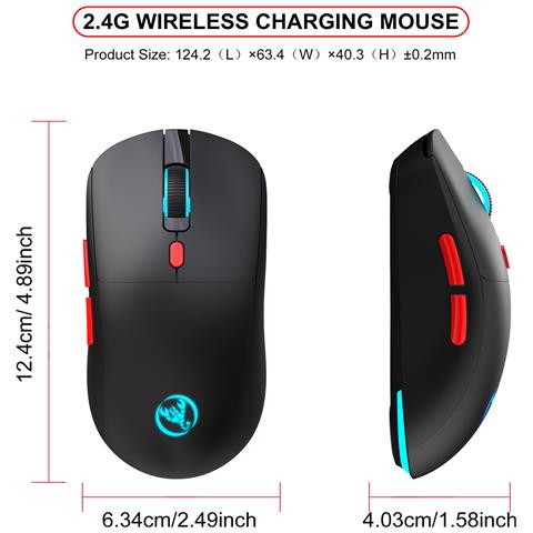 Mouse Wireless - Ricaricabile 2.4g Black - Foto 2