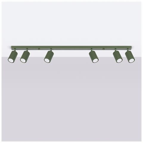 Lampada Da Soffitto Karbon 6l Verde Oliva Sl. 1623 - Minimalista Lampada Da Soffitto Verde Oliva 16.5x117x6.5 Cm - Foto 2